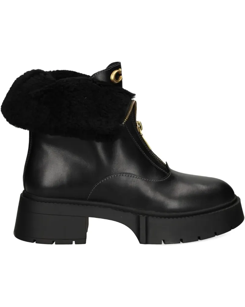 Coach 57mm Leah zip-up platform boots - Schwarz Schwarz