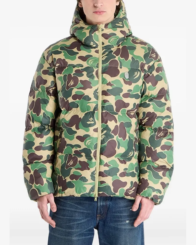 BAPE ABC camo-print hooded down jacket - Grün Grün