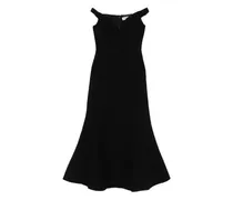 Schulterfreies Boucle-Midikleid - Schwarz