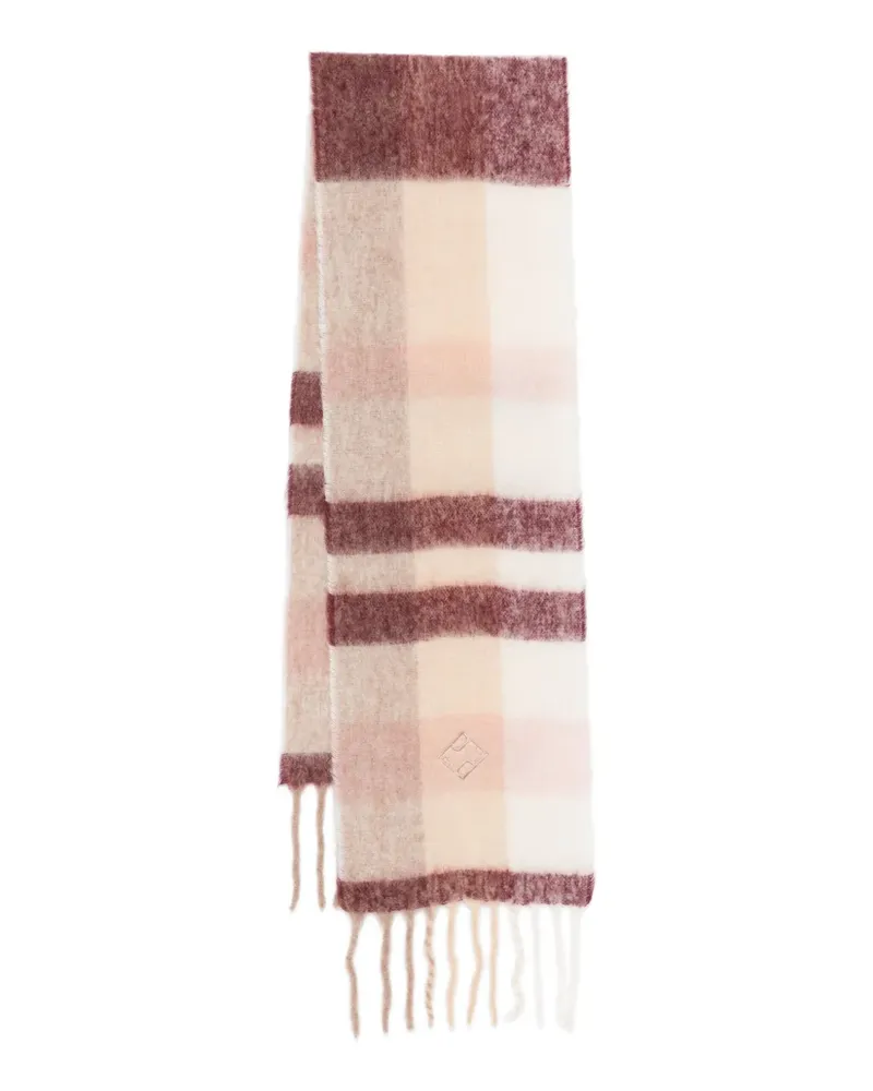 Peserico checked fringed scarf - Nude Nude