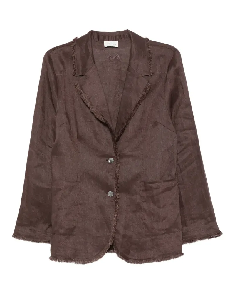 P.A.R.O.S.H. P.A.R.O H. Ausgefranste Jacke mit Logo-Stickerei - Braun Braun