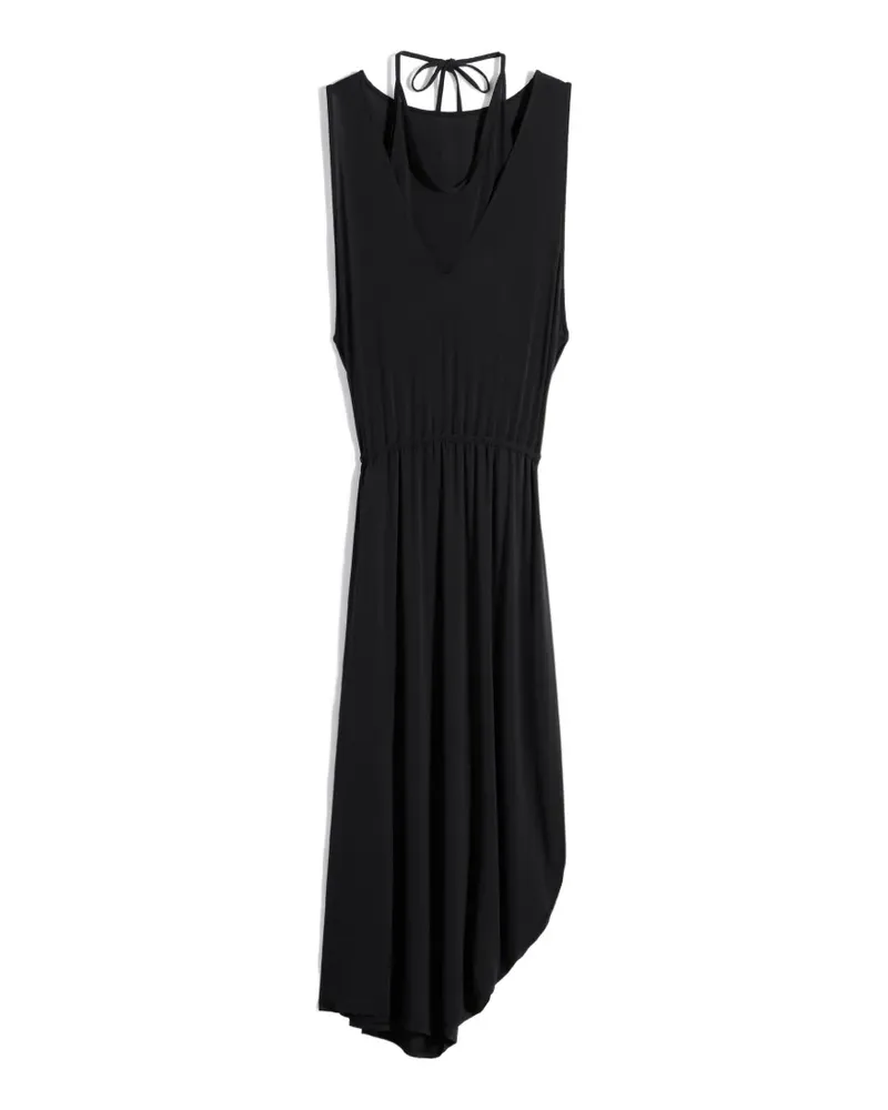 Christophe Lemaire Drapiertes Midikleid im Layering-Look - Schwarz Schwarz