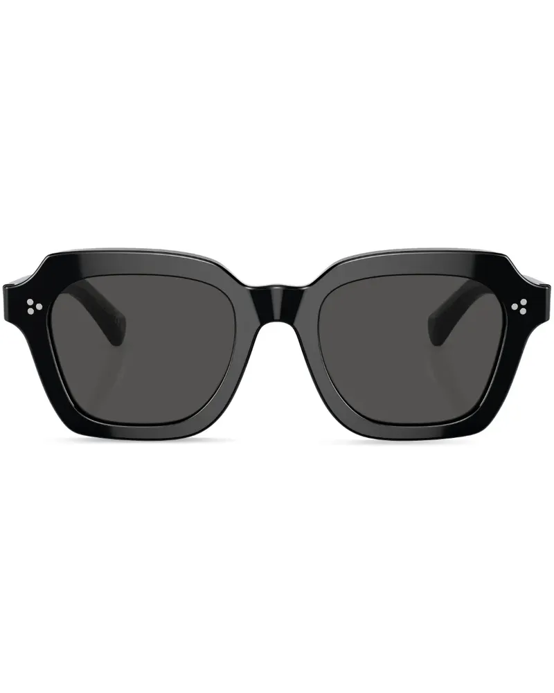 Oliver Peoples Sonnenbrille mit eckigem Gestell - Schwarz Schwarz