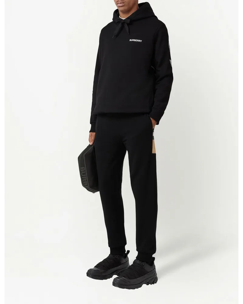 Burberry Jogginghose mit karierten Einsätzen - Schwarz Schwarz