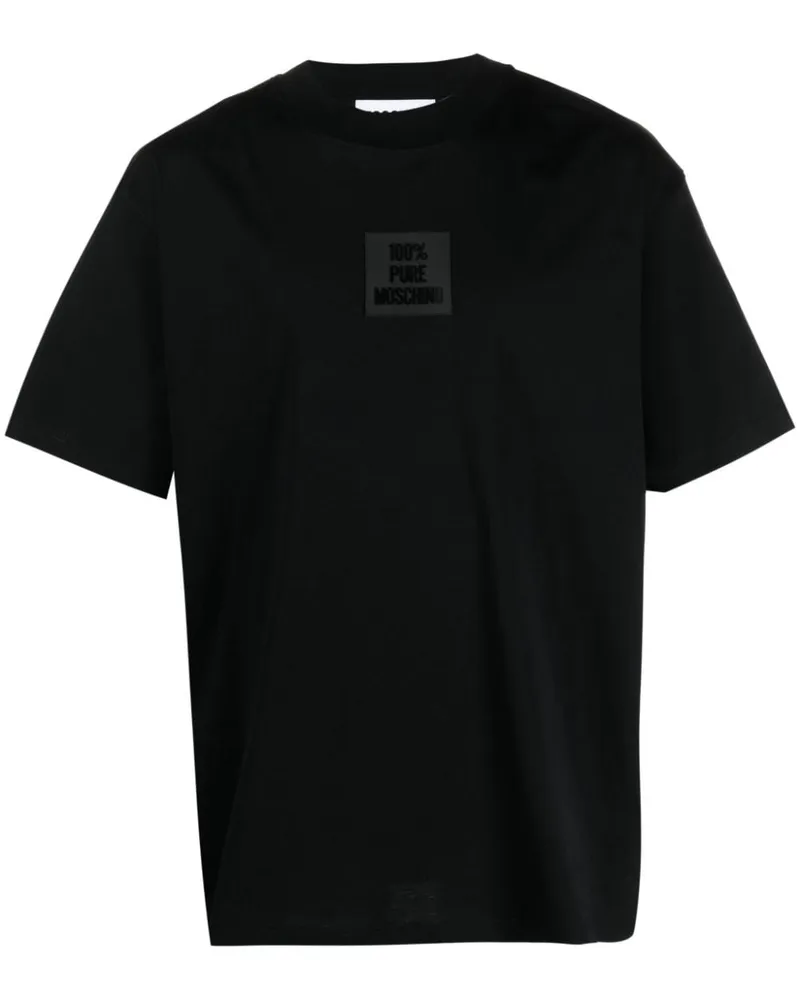 Moschino T-Shirt mit Logo-Patch - Schwarz Schwarz