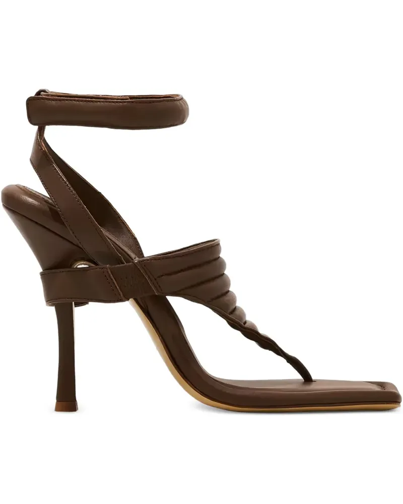 Gia Borghini Eckige Sandalen mit Knöchelriemen 110mm - Braun Braun