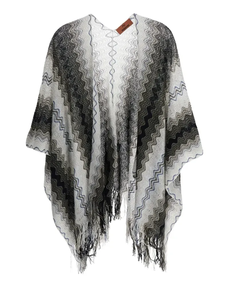 Missoni Poncho mit Zickzackmuster - Schwarz Schwarz