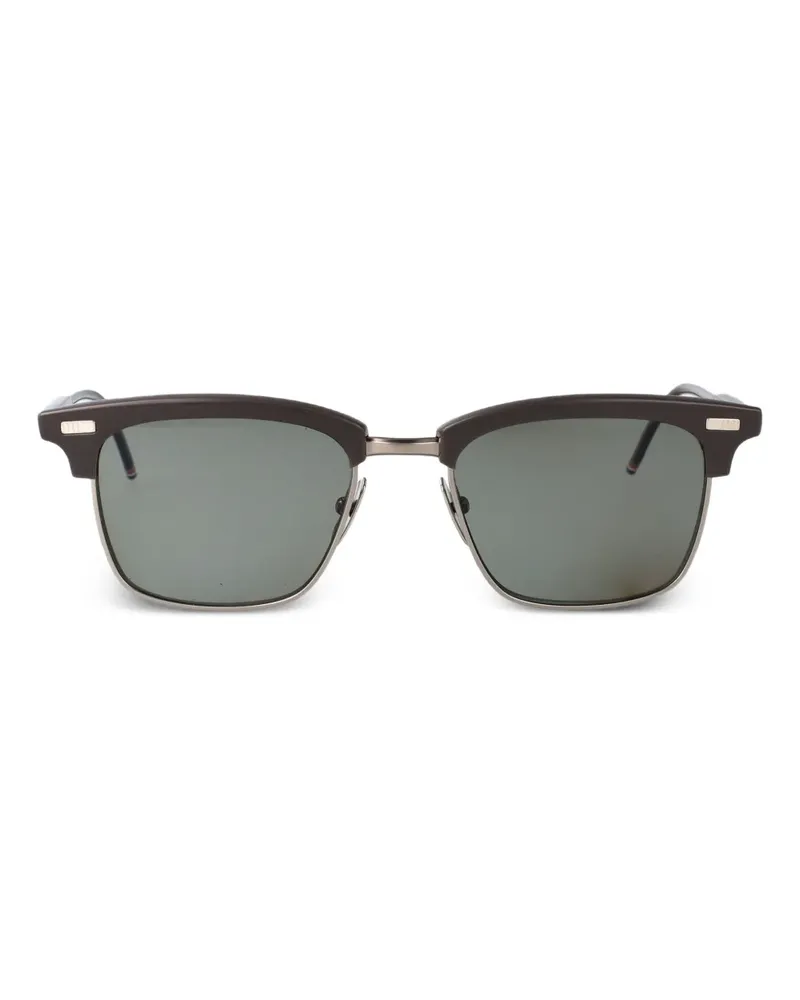 Thom Browne Sonnenbrille mit eckigem Gestell - Grau Grau