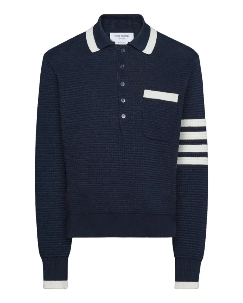 Thom Browne 4-Bar textured-stitch sweater - Blau Blau