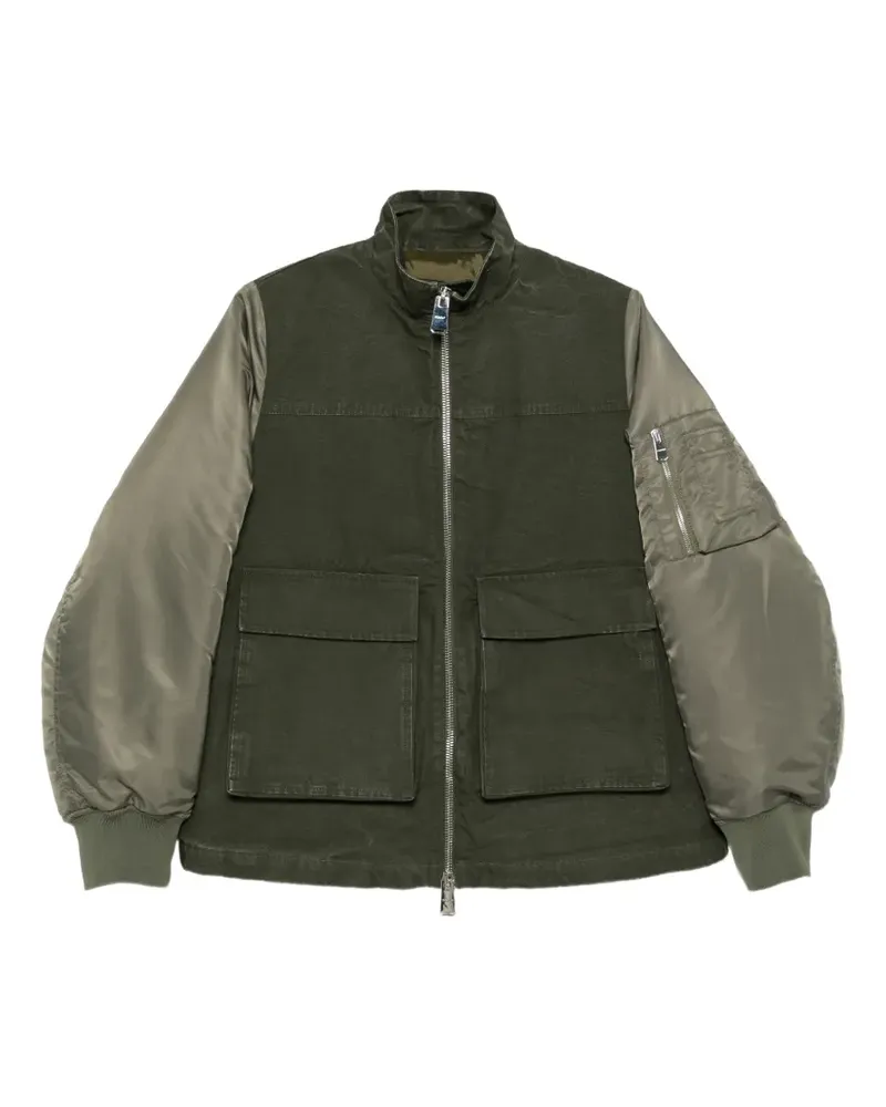 Dondup panelled high-neck jacket - Grün Grün