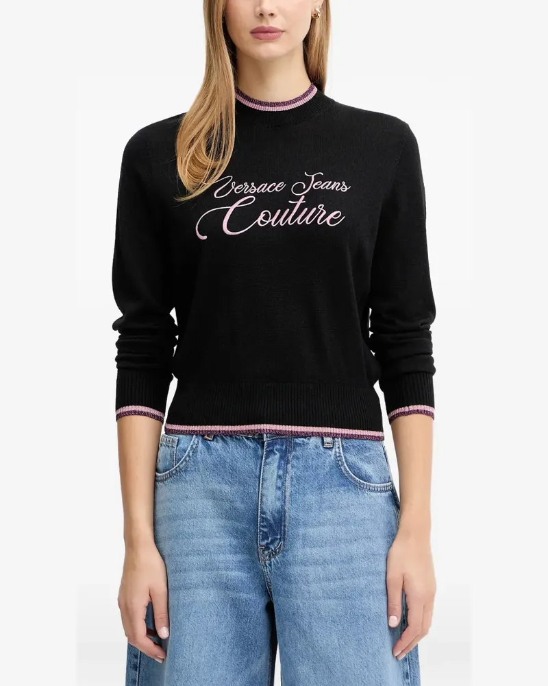Versace Jeans Pullover mit Logo - Schwarz Schwarz