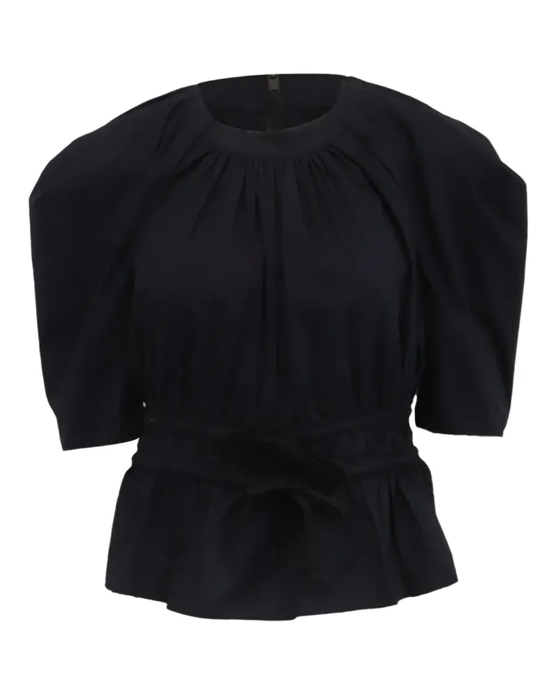 Ulla Johnson puffed-sleeve tie-waist blouse - Schwarz Schwarz