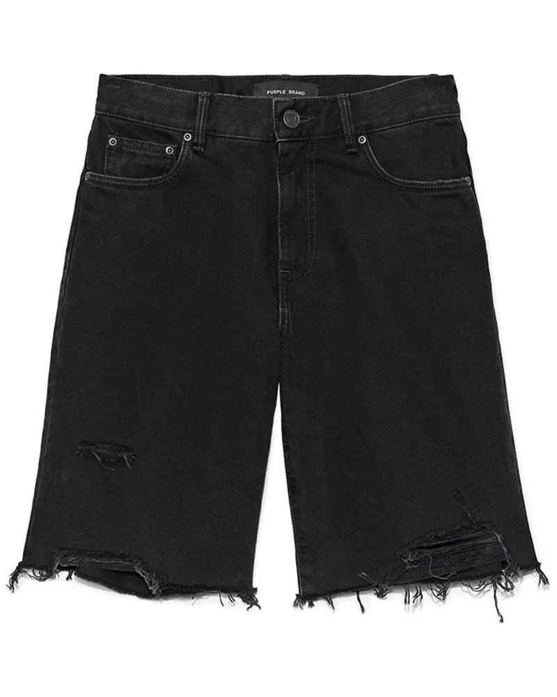 PURPLE BRAND Knielange Jeans-Shorts Schwarz