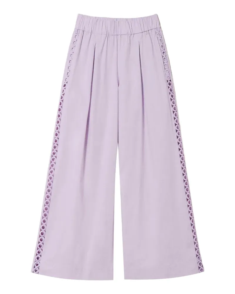 Twin-Set poplin cut-out palazzo trousers - Violett Violett