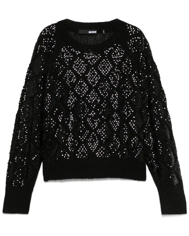 ROTATE Birger Christensen Pullover mit Pailletten - Schwarz Schwarz