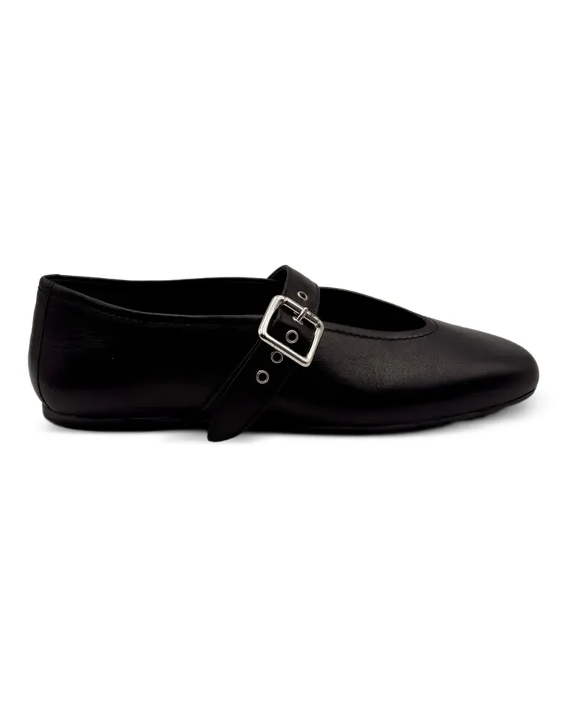 Guglielmo Rotta buckle strap ballet flats - Schwarz Schwarz