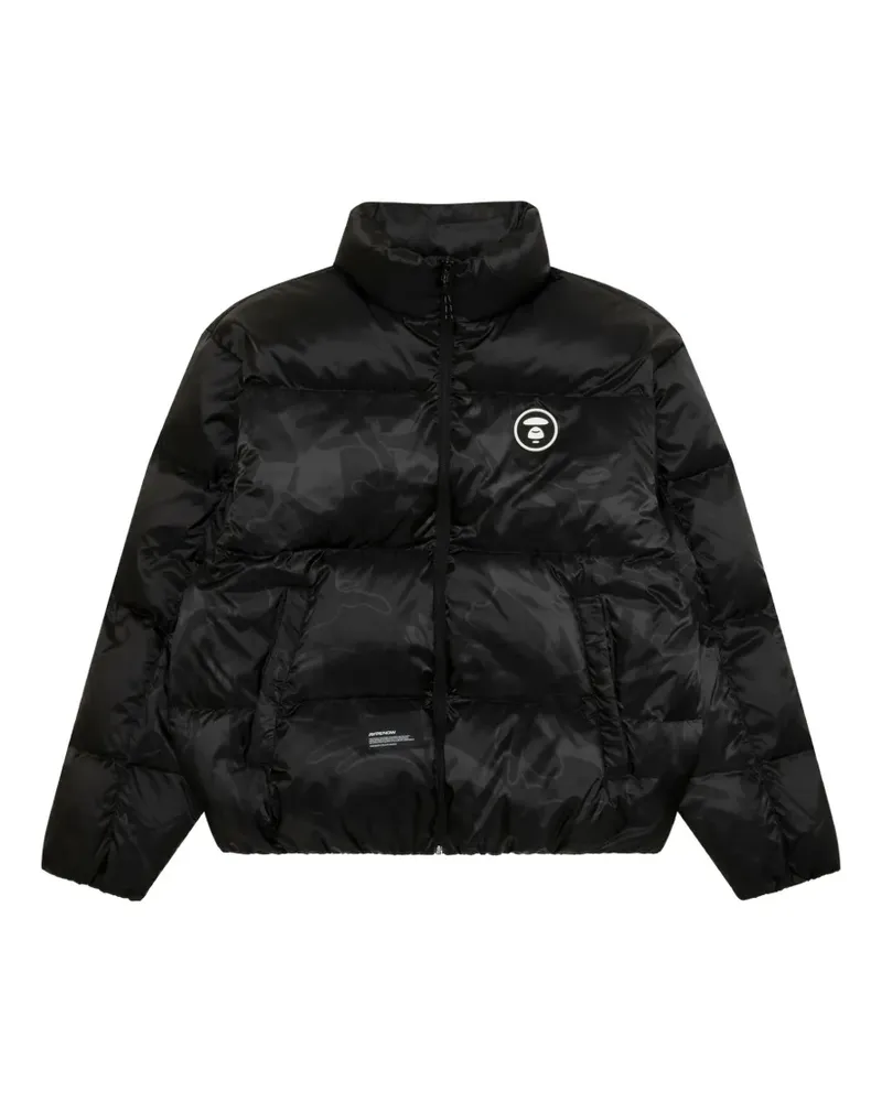 BAPE Wattierte Jacke mit Camouflage-Print und Moonface-Patch - Schwarz Schwarz