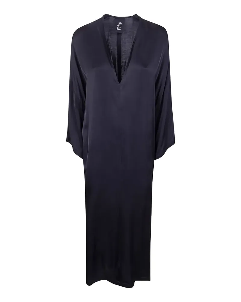 THOM KROM Midikleid mit V-Ausschnitt - Schwarz Schwarz