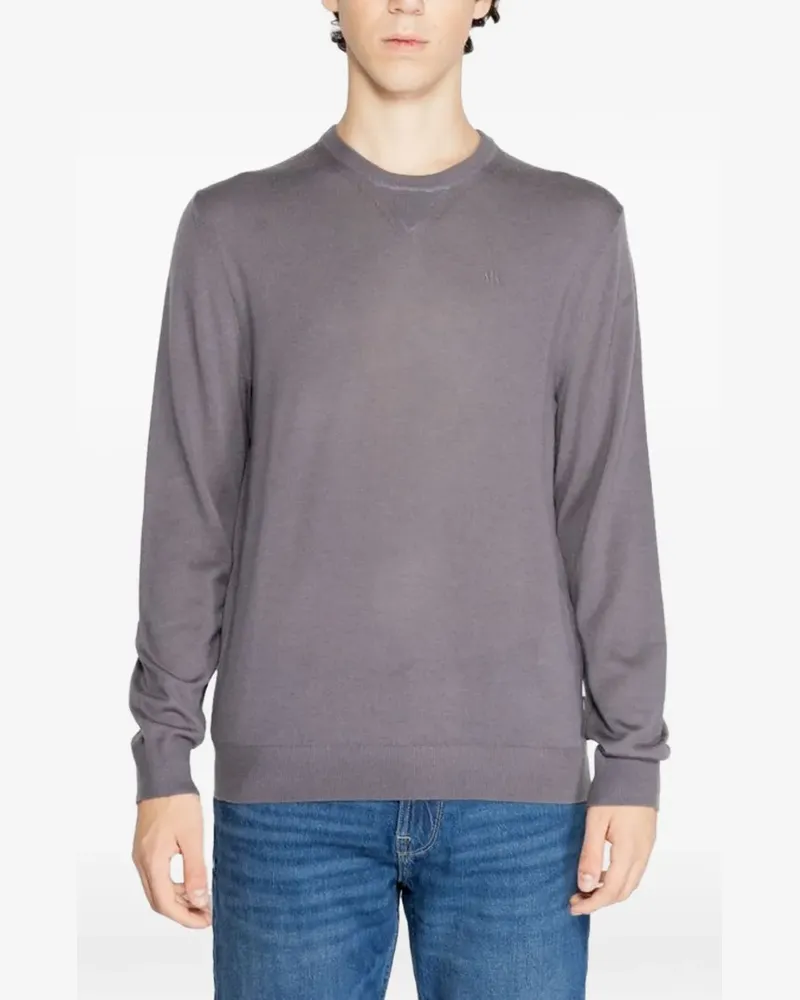Armani Exchange logo-detail crew-neck sweater - Grau Grau