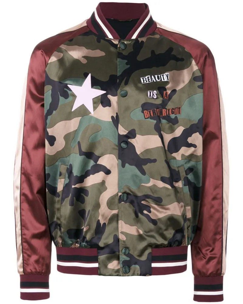 Valentino Garavani x Jamie Reid Bomberjacke aus Satin - Grün Grün