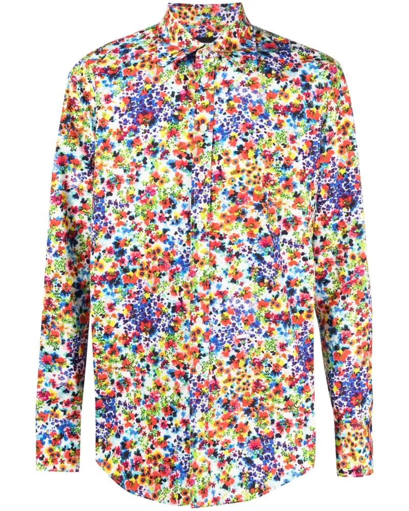 Dsquared2 Hemd mit Blumen-Print - Blau Blau