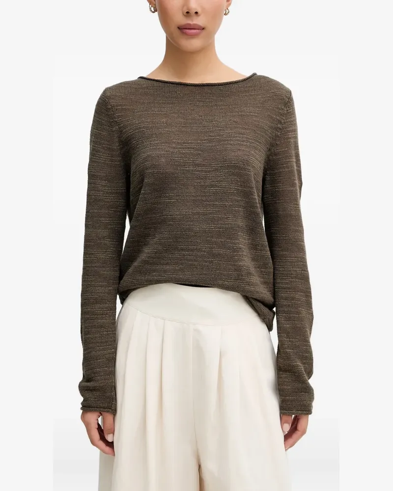 Marc O'Polo boat-neck slub-knit sweater - Grün Grün