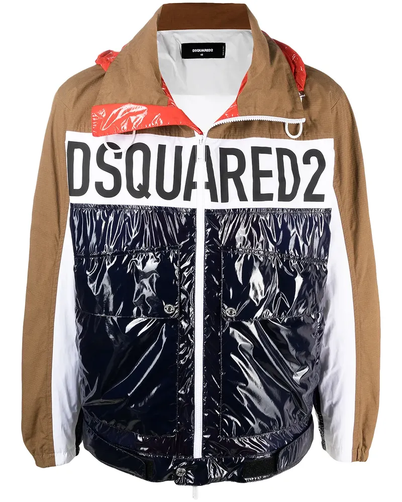 Dsquared2 Windbreaker in Colour-Block-Optik - Braun Braun