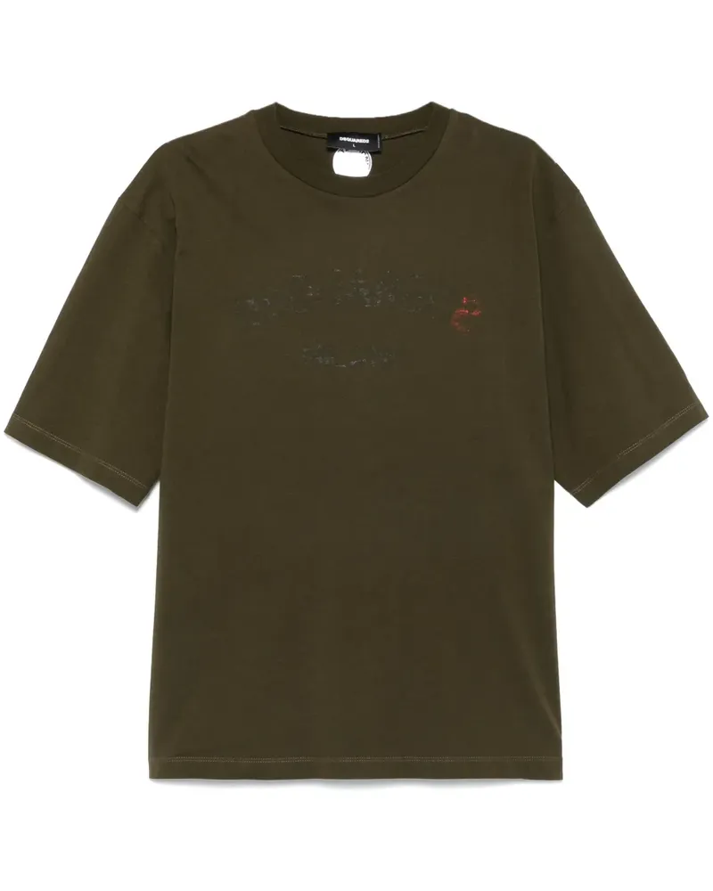 Dsquared2 T-Shirt mit Logo-Print - Grün Grün