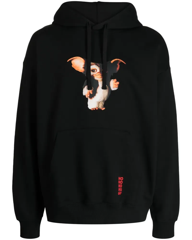HUGO BOSS x Gremlins Hoodie mit grafischem Print - Schwarz Schwarz