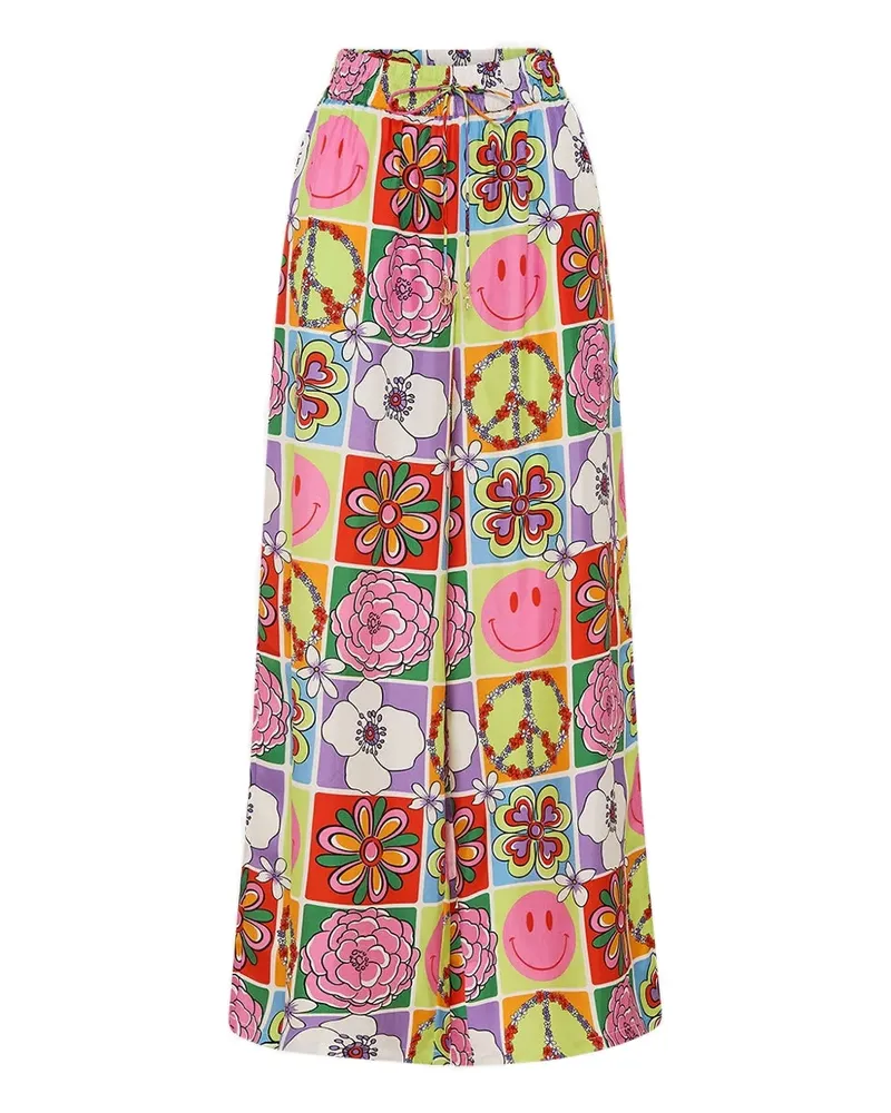 Camilla Straight-Leg-Hose mit Blumenmuster - Violett Violett