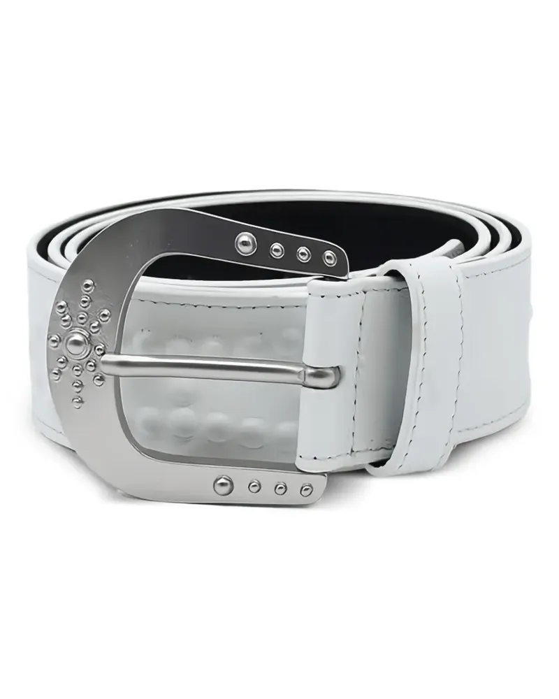 HTC Hollywood Trading Company Mirage studded leather belt - Weiß Weiß