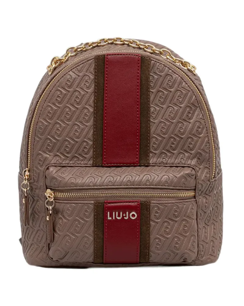 Liu Jo backpack with monogram logo - Nude Nude