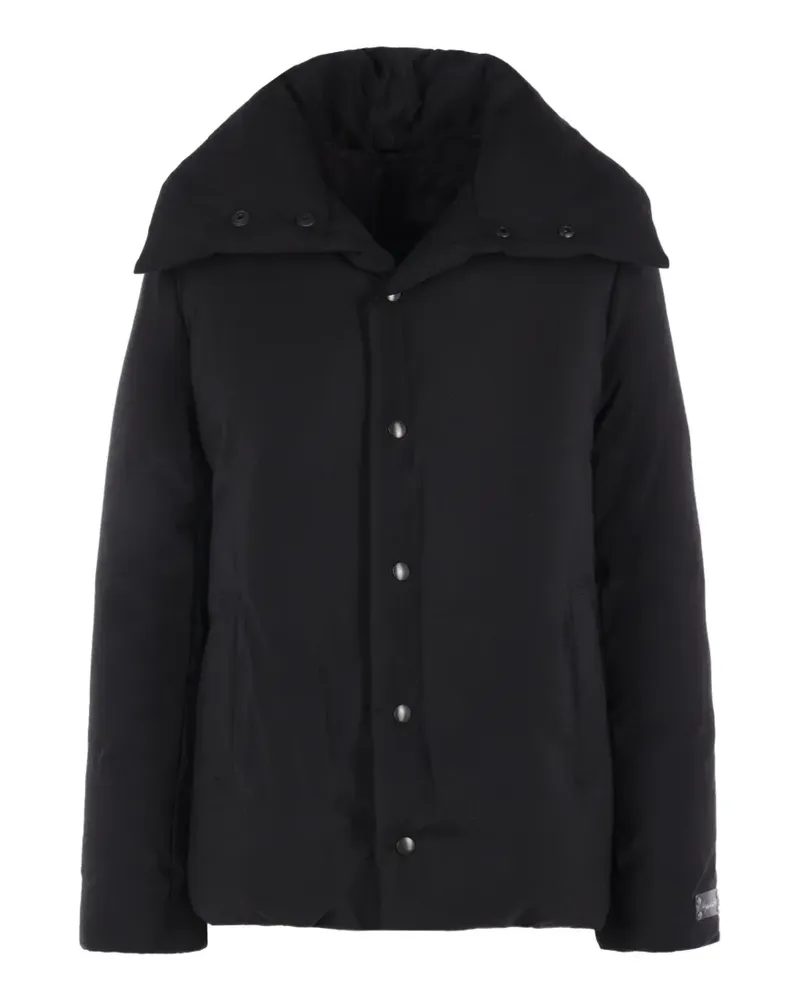 Yohji Yamamoto Gefütterte Jacke mit Stehkragen - Schwarz Schwarz