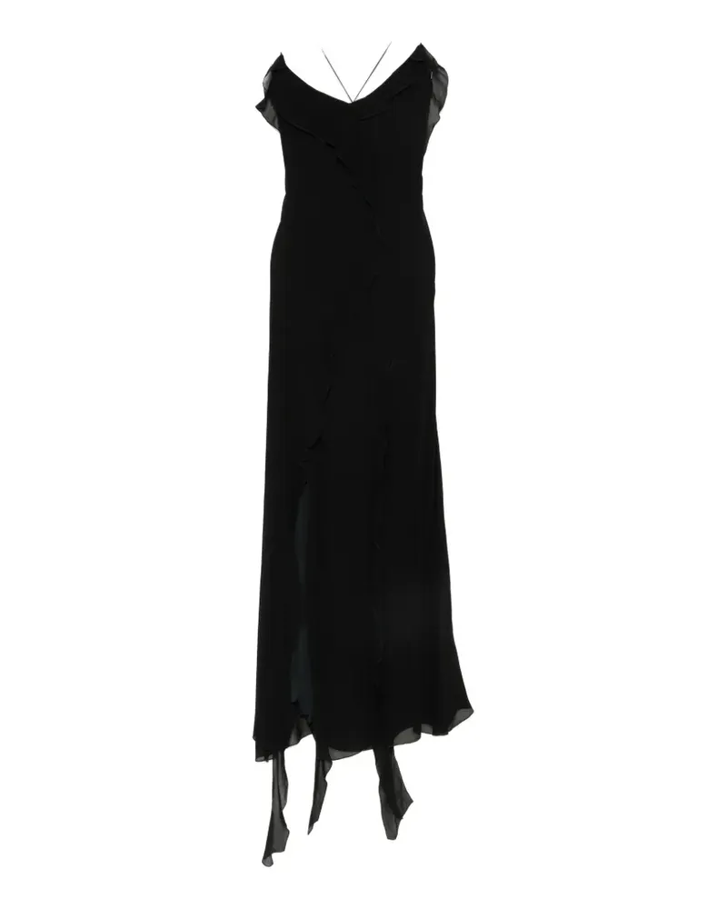 Aniye By Long Marian ruffled asymmetric dress - Schwarz Schwarz