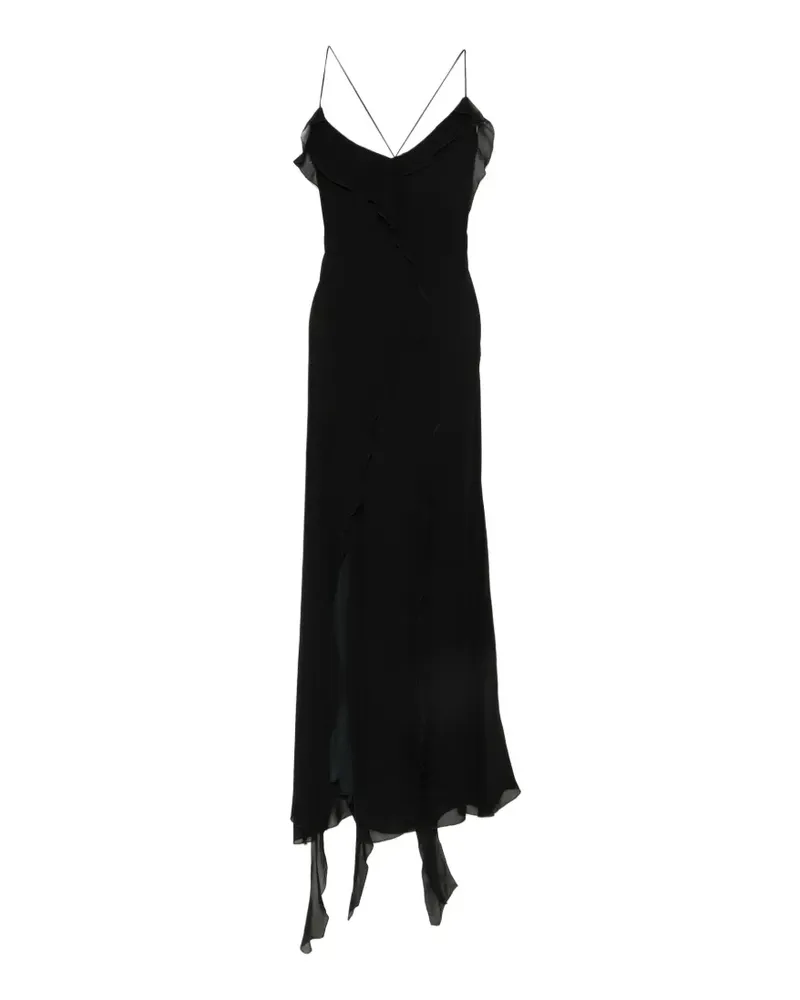 Aniye By Long Marian ruffled asymmetric dress - Schwarz Schwarz