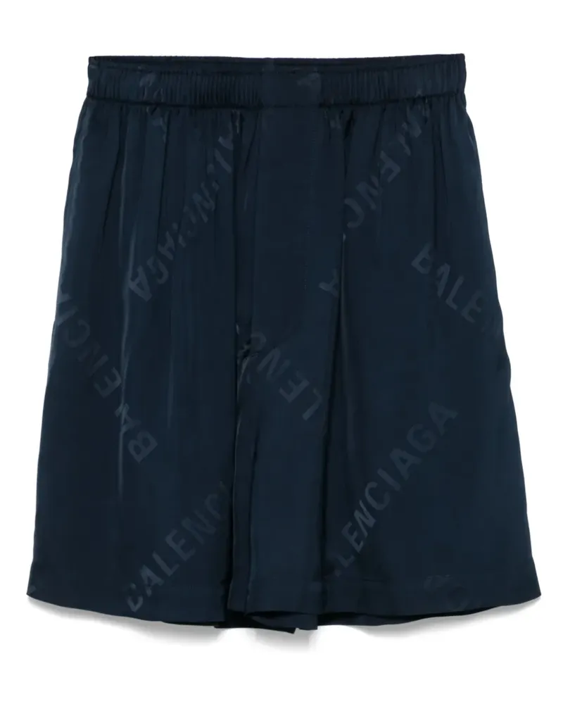 Balenciaga Shorts mit Logo-Jacquardmuster - Blau Blau