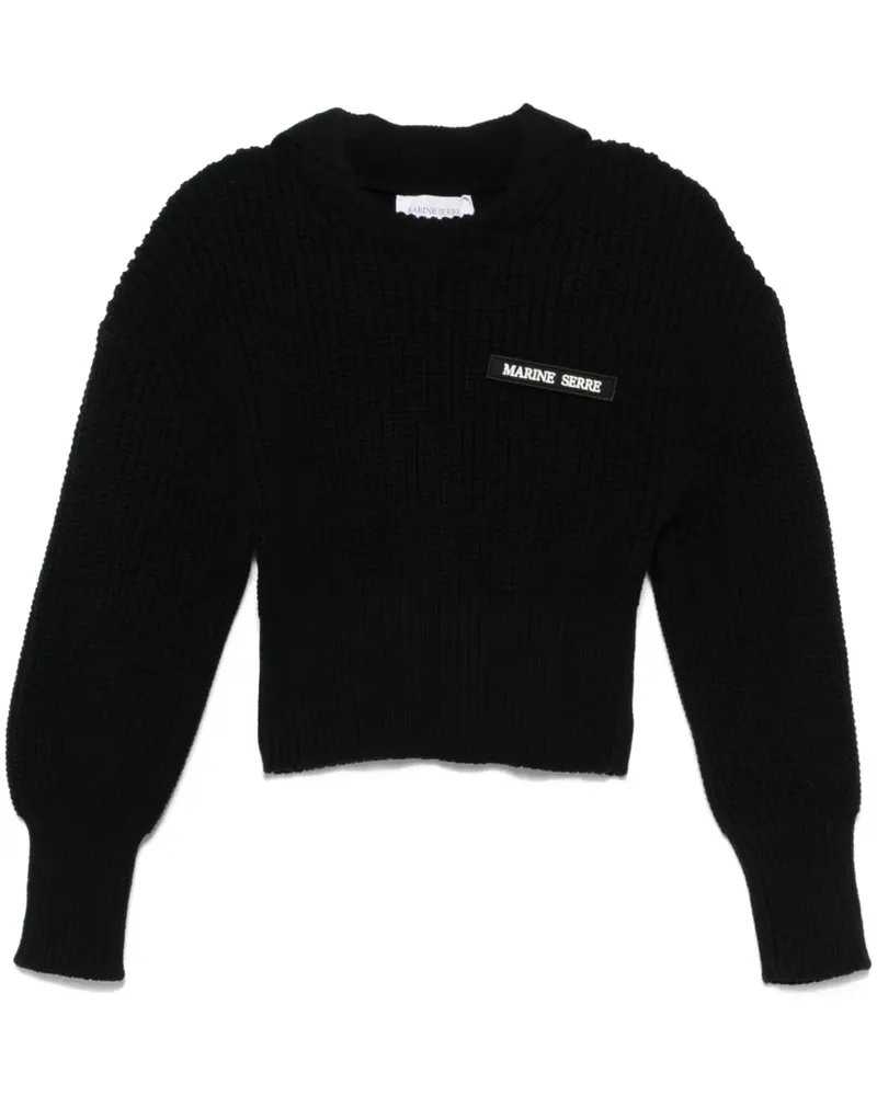 Marine Serre Half Cardigan Pullover - Schwarz Schwarz