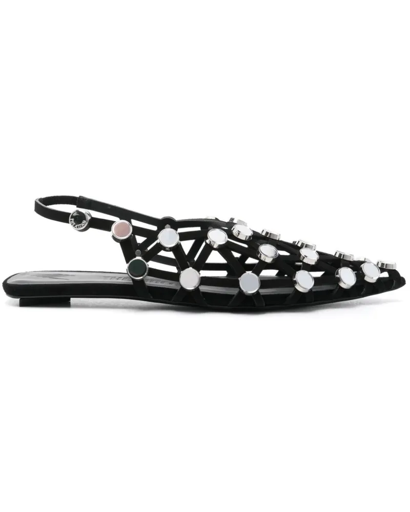ATTICO Grid Slingback-Sandalen - Schwarz Schwarz