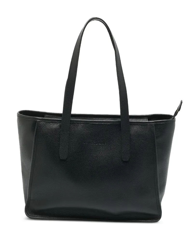 Longchamp Le Foulonné leather tote bag - Schwarz Schwarz