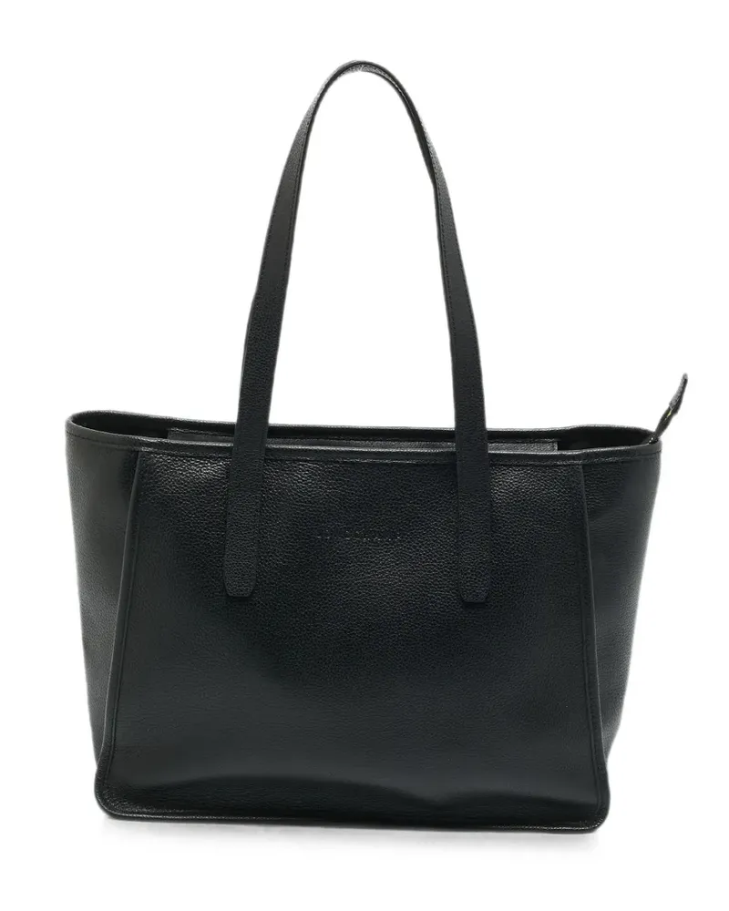 Longchamp Le Foulonné leather tote bag - Schwarz Schwarz