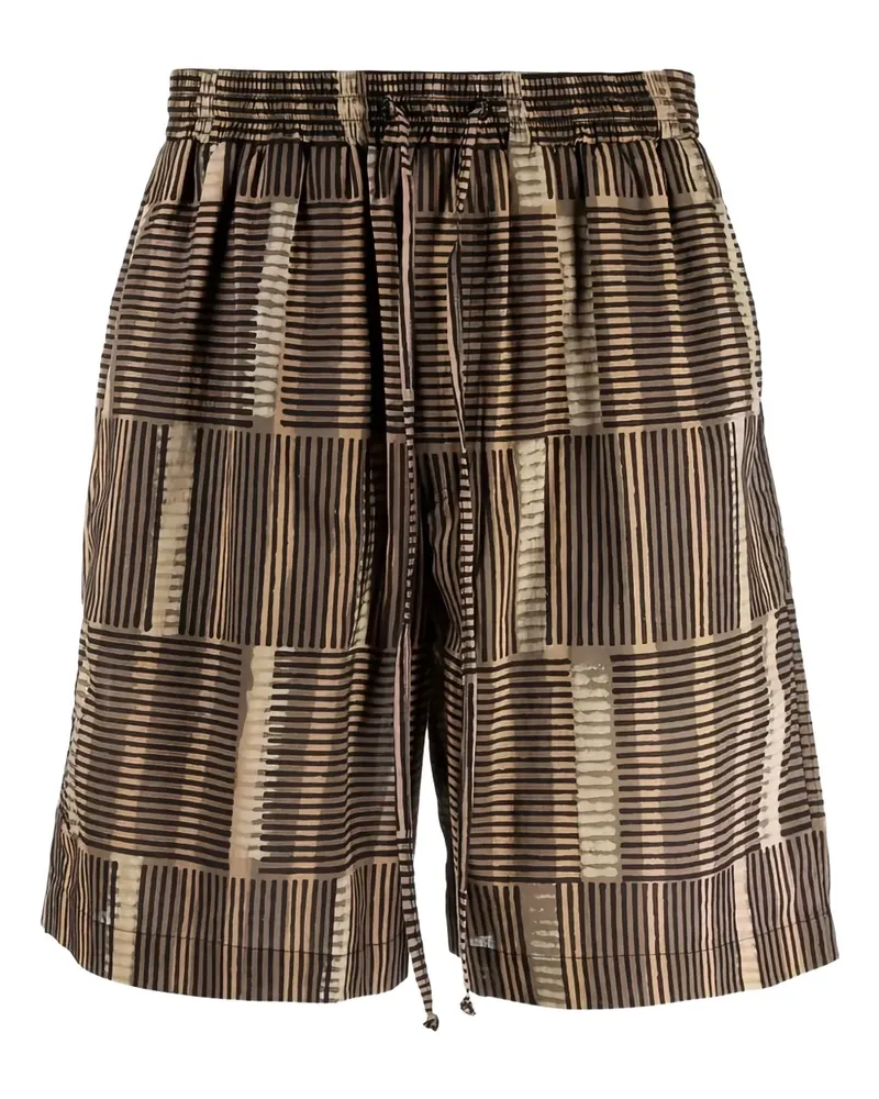 Nanushka Gestreifte Shorts mit Stretchbund - Braun Braun