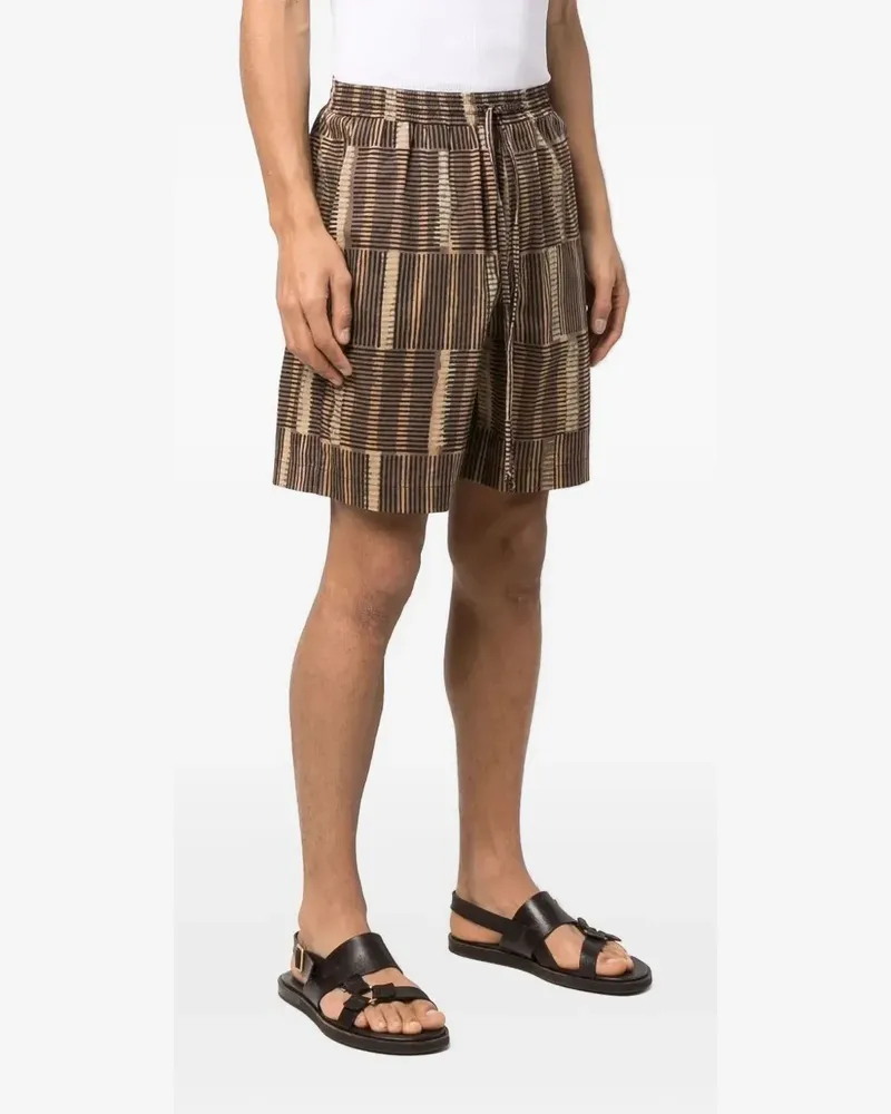 Nanushka Striped elasticated-waist Shorts - Braun Braun