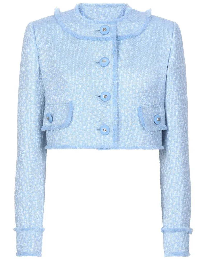 Dolce & Gabbana Ausgefranste Cropped-Jacke - Blau Blau
