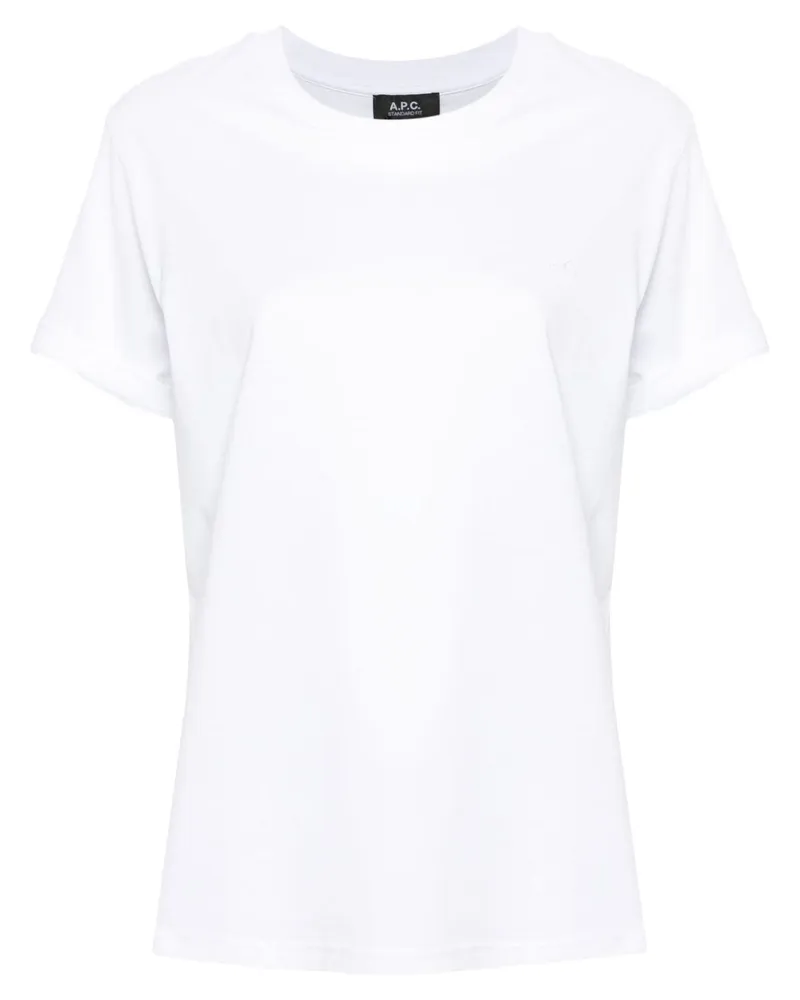 A.P.C. T-Shirt mit Logo-Stickerei - Weiß Weiß