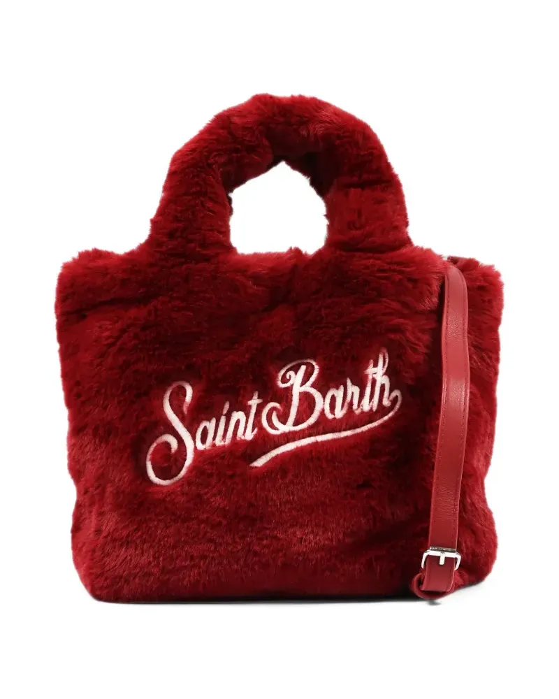 MC2 Saint Barth Handtasche aus Faux Fur mit Logo-Stickerei - Rot Rot