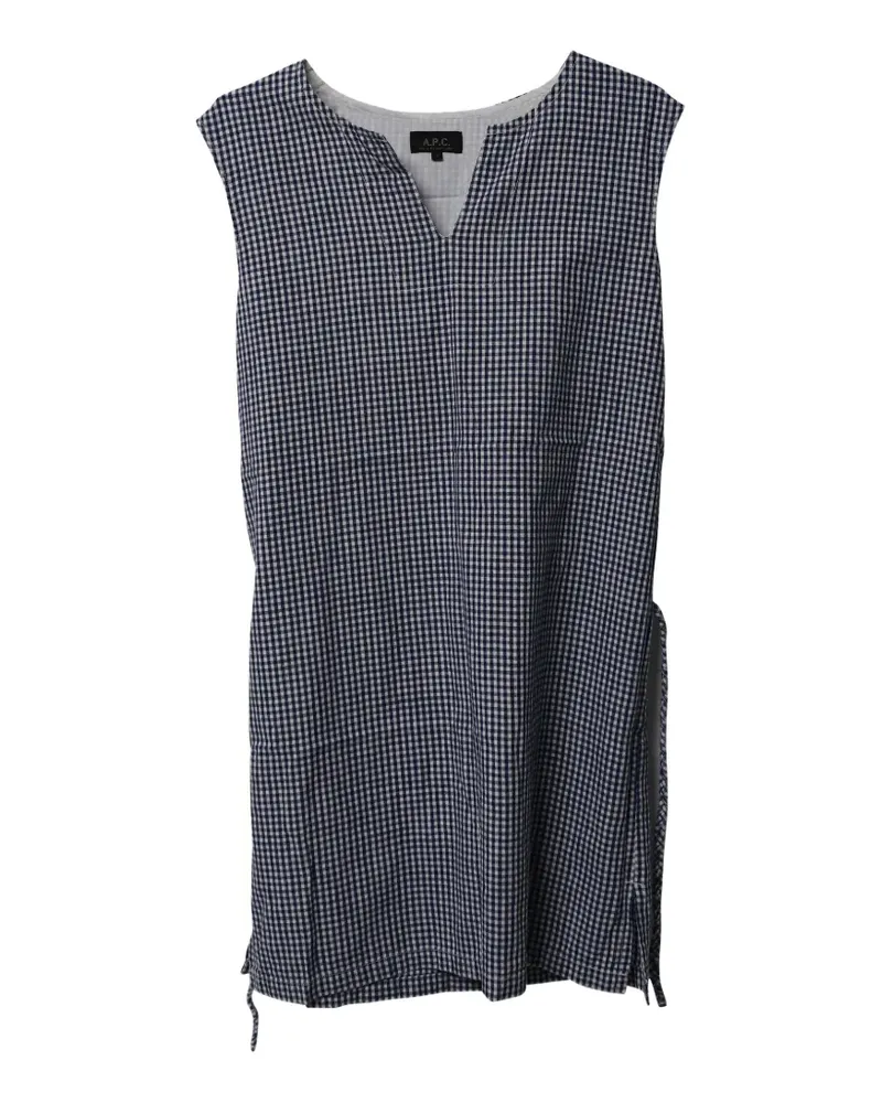 A.P.C. gingham tie-sides mini dress - Blau Blau