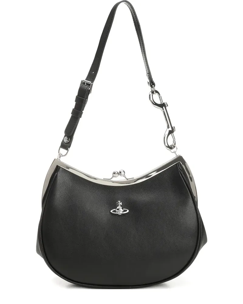 Vivienne Westwood Schultertasche mit Logo-Schild - Schwarz Schwarz