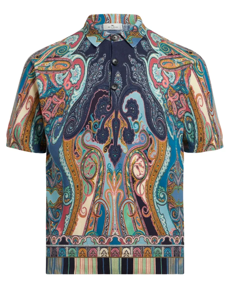 Etro Poloshirt mit Paisley-Print - Blau Blau