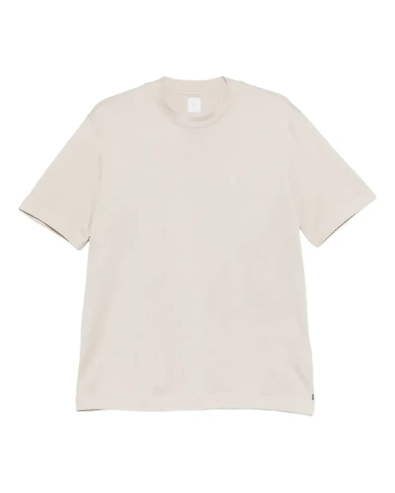 Eleventy T-Shirt mit Logo-Stickerei - Nude Nude
