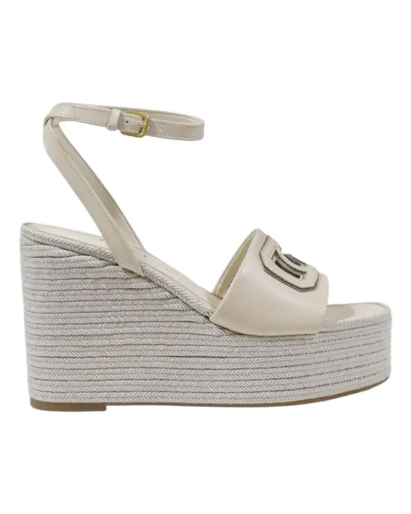 Guess logo-plaque platform wedge sandals - Nude Nude